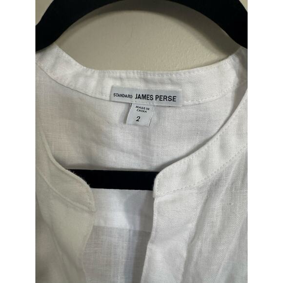 NWOT Women’s James Perse Linen Shirtdress in White SZ 2 / US M - Picture 3 of 6